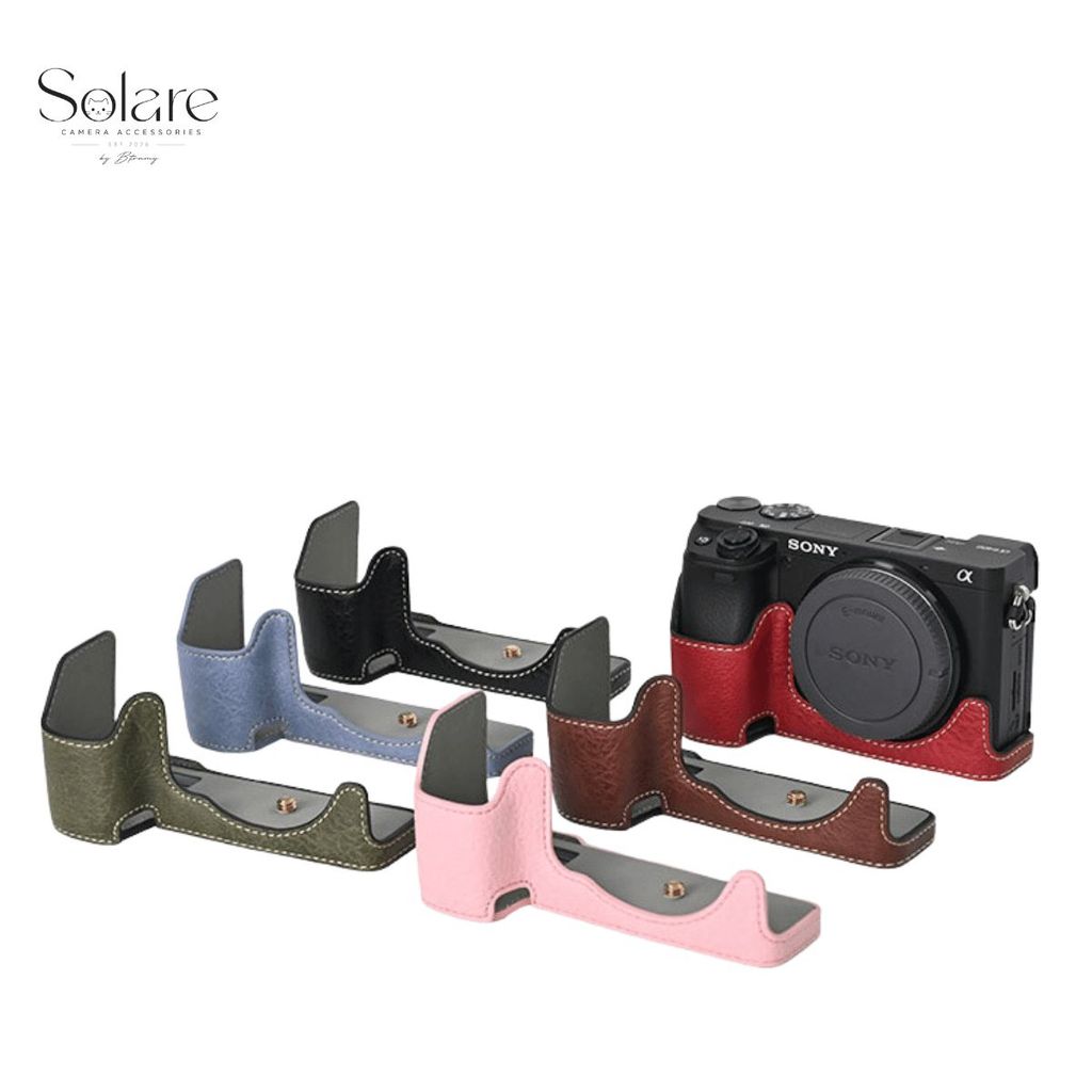 [SẴN HN] Case Ốp da PU Bảo Vệ Vỏ Cho Máy Ảnh Sony A6000/A6100/A6300/A6400