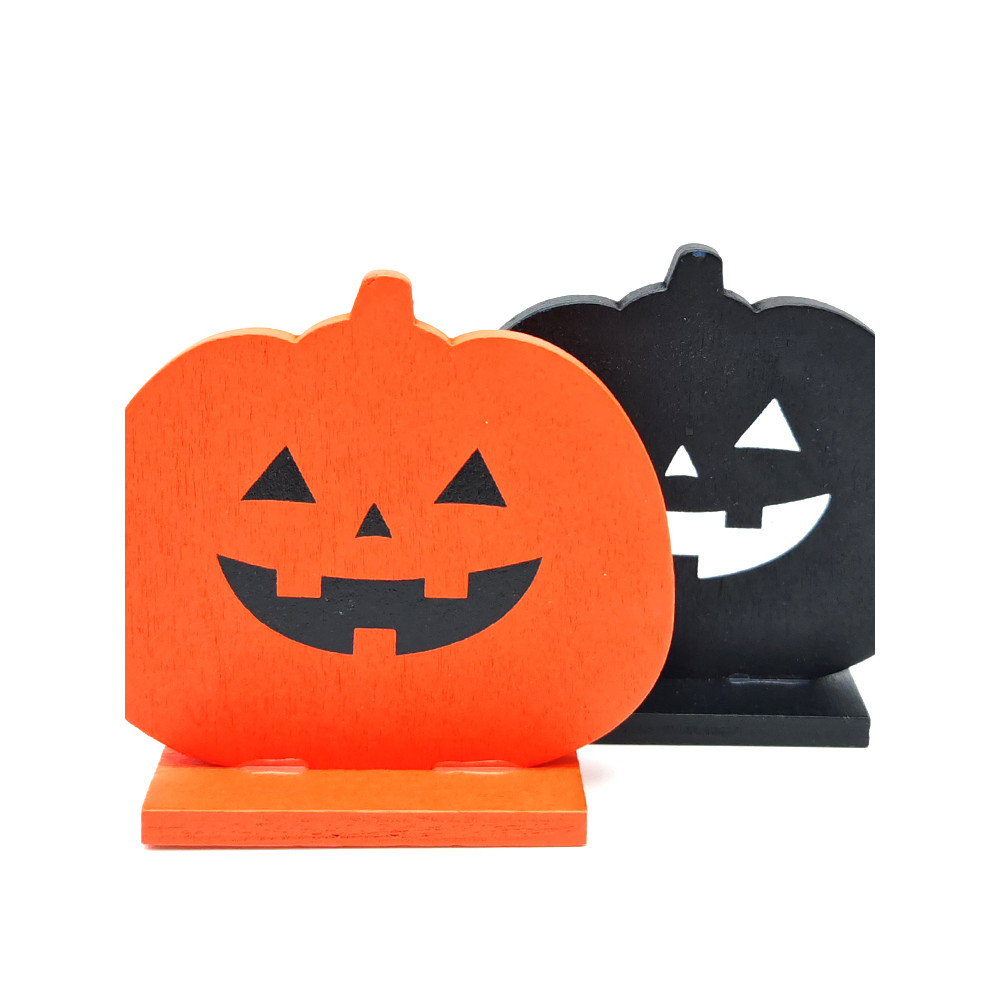 DAISO Đồ trang trí bằng gỗ Halloween Nhật Bản Đồ trang trí ngày lễ bí ngô Quà tặng Đồ thủ công bằng 