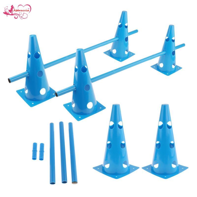 Chó Agility Hurdle Cone Set Hurdle Jump Hoop Cực Nhanh nhẹn Bộ thiết bị để tập thể dục Điền kinh Bón