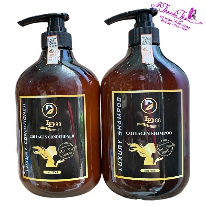 Gội xả dưỡng sinh, siêu phục hồi tóc yếu LD88 Collagen 500mlx2 - NN