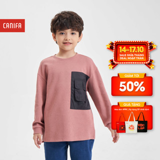 Áo phông bé trai CANIFA dài tay dáng oversize túi ốp gió tạo năng động 2TL23C002