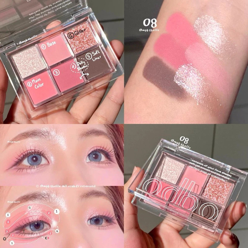 [ODBO] Bảng Mắt ODBO 6 Ô Nhũ Lì, Trong Suốt Signature Eyeshadow Palette OD276 4.8g