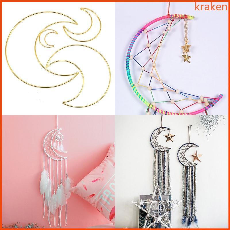 KRA Macrame Project DIY Metal Macrame Moon Hoop cho Dreamcatcher Làm Nhẫn