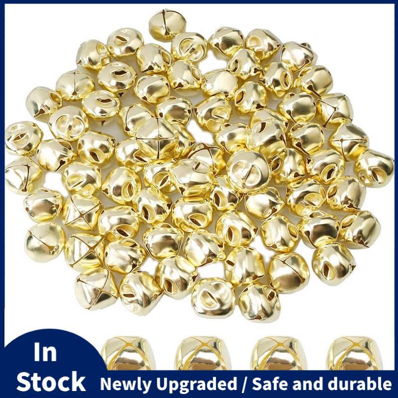 100 Miếng Chuông Jingle, Chuông Jingle Kim Loại 15 Mm Mini Thủ Công Chuông Hạt Cho DIY Vàng
