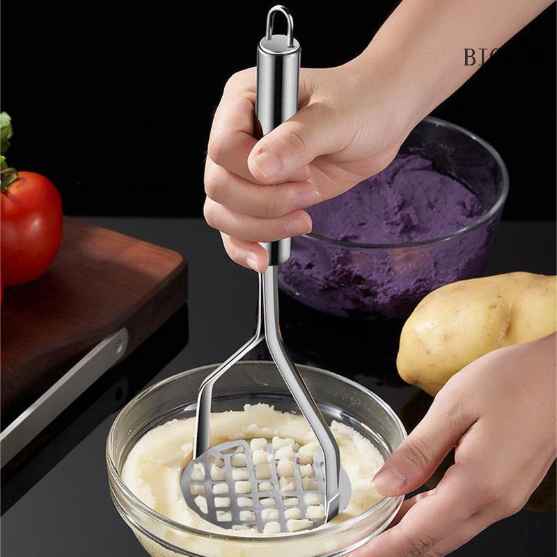 BIGHSM Tiện Ích Nhà Bếp Sáng Tạo Bùn Báo Chí Masher Puree Juice Maker Thép Không Gỉ Khoai Tây Máy Ng
