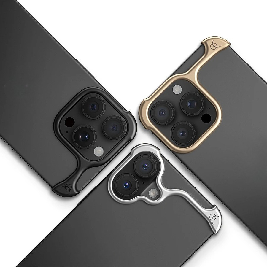 Arc Pulse Hợp Kim Nhôm Ốp Lưng Điện Thoại 17 Air 16 plus 15 Pro 14 13 Pro Max Không Có Khung Bảo Vệ 