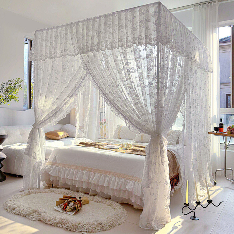 Màn ngủ công chúa lãng mạn Pháp, ren dày, sang trọng, màn chống muỗi cung điện, màn ngủ đứng cho phò