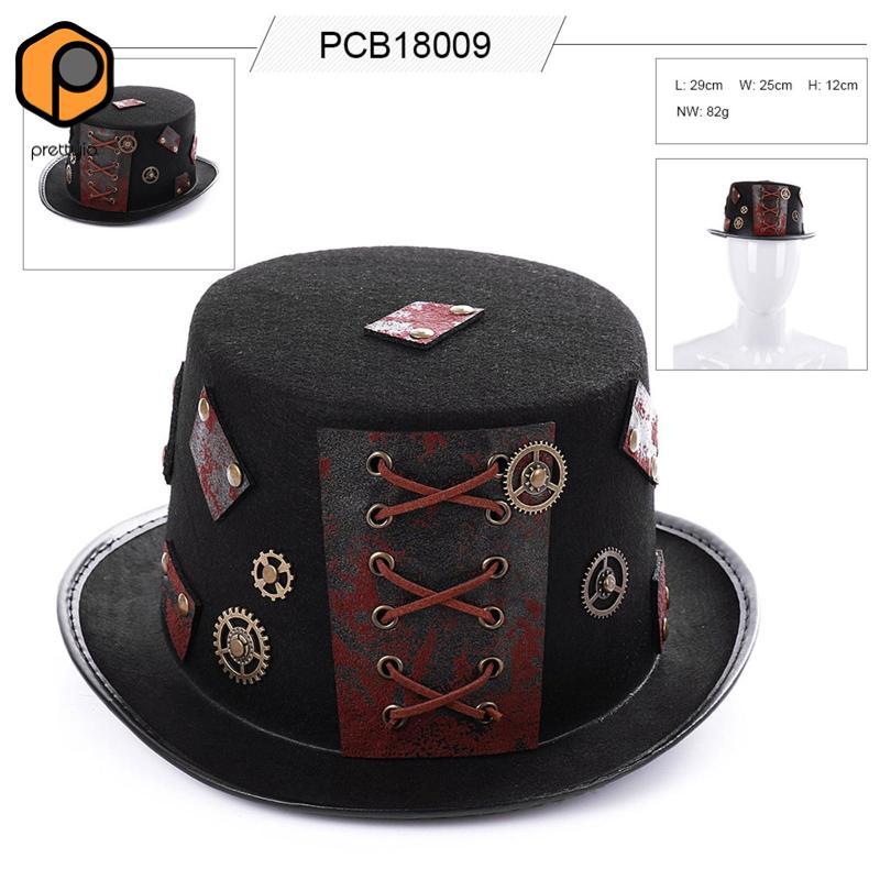 Mũ Top Goth Steampunk có mũ trang phục hóa trang, DIY Yourself Elegant 29x25x12cm Mũ Jazz thời đại c