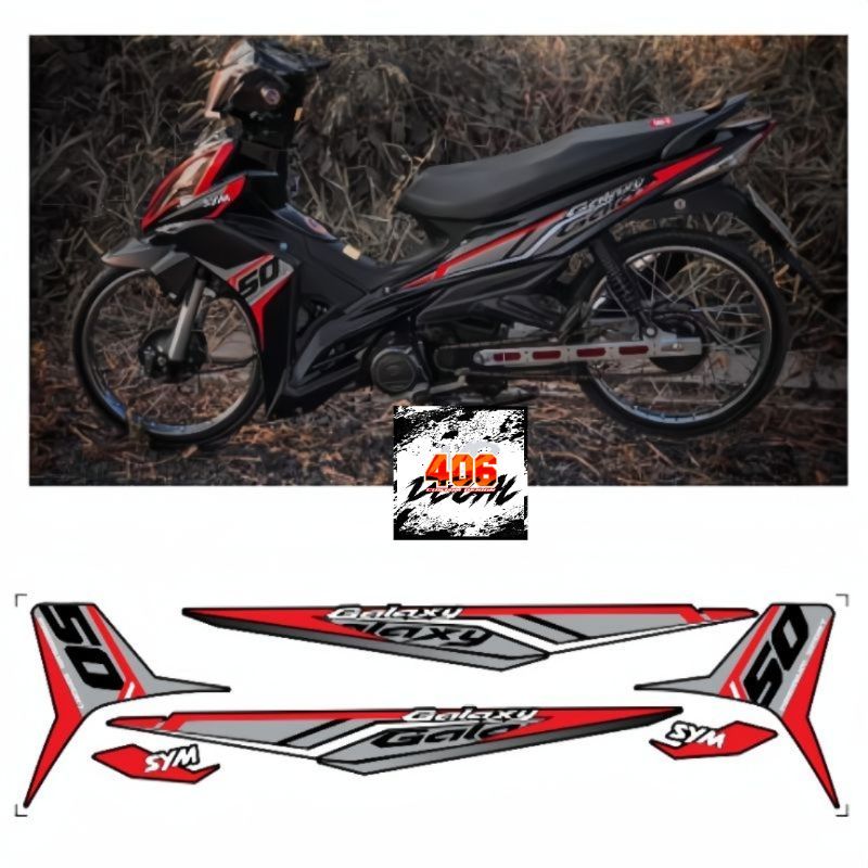 Tem rời SYM GALAXY 50cc - Chất Liệu PPF Cao cấp - 3 Lớp, Chống Nước, Chống Phai Màu.