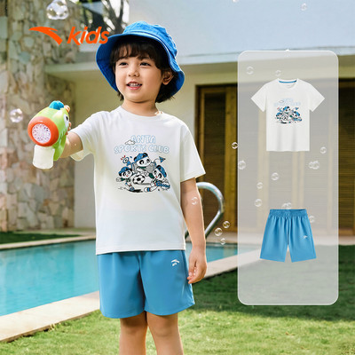 Anta Kids Set Bộ Quần Áo Thể Thao Bé Trai từ 3-6 tuổi Set quần áo thời trang cho bé đi học đi chơi A72629714