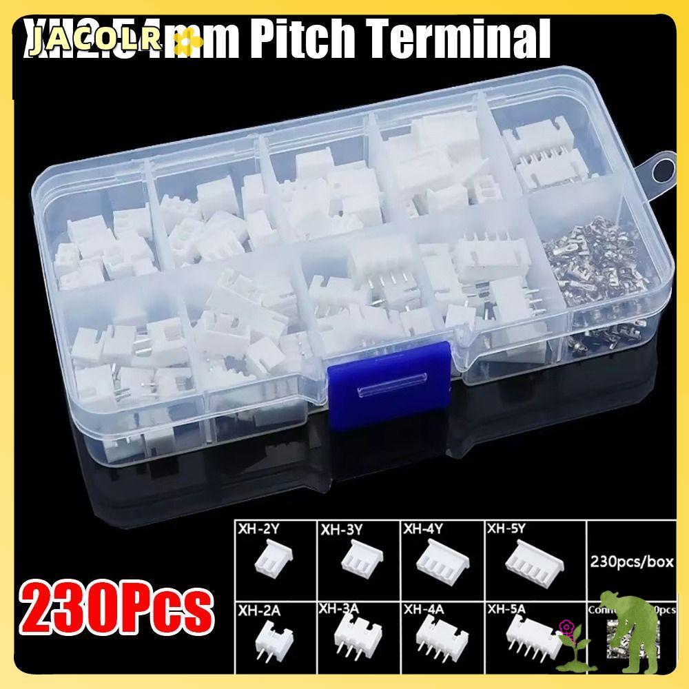 JACOLR 230 Chiếc 2.54mm Pitch Terminal, 2p 3p 4p 5pin XH2.54 Pin Connector, 4 Giá trị Bộ nhà ở Nam N