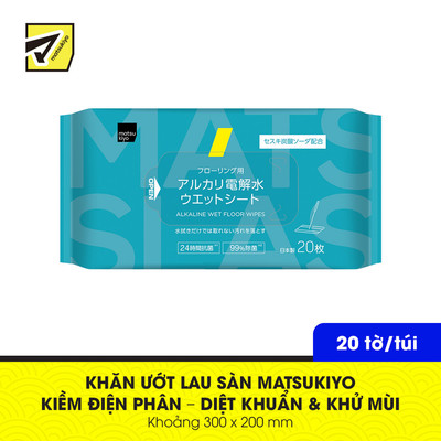 Khăn Ướt Lau Sàn Kiềm Điện Phân Matsukiyo Giúp Vệ Sinh Vết Bẩn Túi 20 Tờ