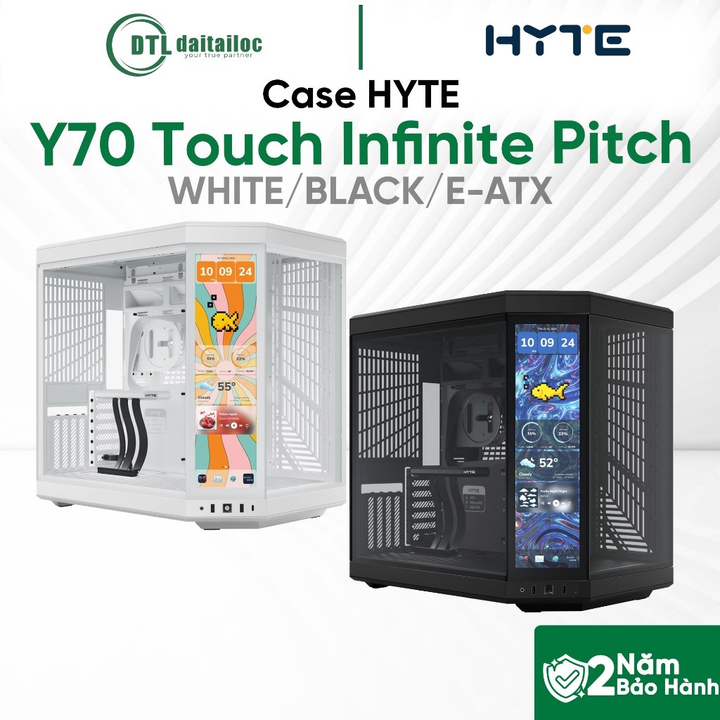 Case HYTE Y70 Touch Infinite Đen Trắng E-ATX | Chính Hãng | Bảo Hành 24 Tháng