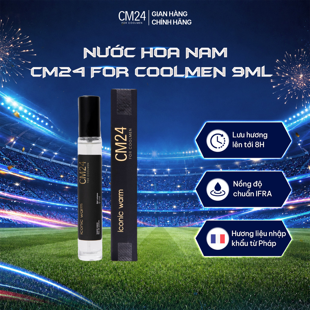 Nước Hoa Nam CM24 FOR COOLMEN ICONIC WARM Eau de Parfum Tone Mùi Ấm Đặc Trưng Sang Trọng Nam Tính 9m