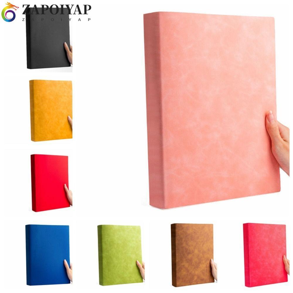 Sổ tay bìa PU dày ZAPOIYAP A4, 200 trang kẻ ngang, sổ vẽ tranh cỡ lớn A4