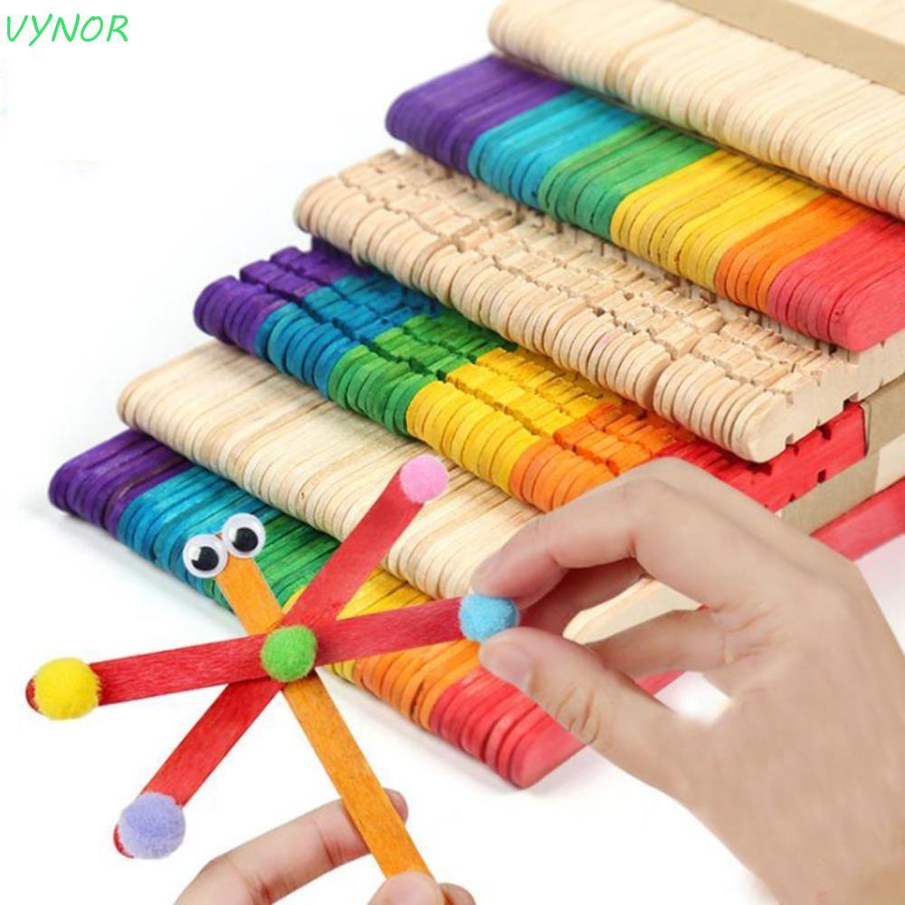 DYNOR Gỗ Popsicle Sticks Kids DIY Craft For Art Paint DIY Craft Supplies Gỗ Craft Stick Handmade Hou