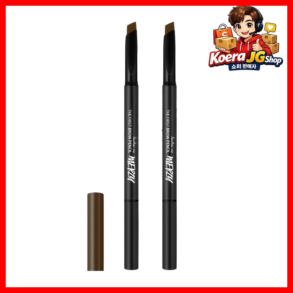 [merzy] Bút chì Brow đầu tiên, B2 Pecan Brown, 2 chiếc / Bút chì Brow Hàn Quốc / Ứng dụng dễ dàng / 
