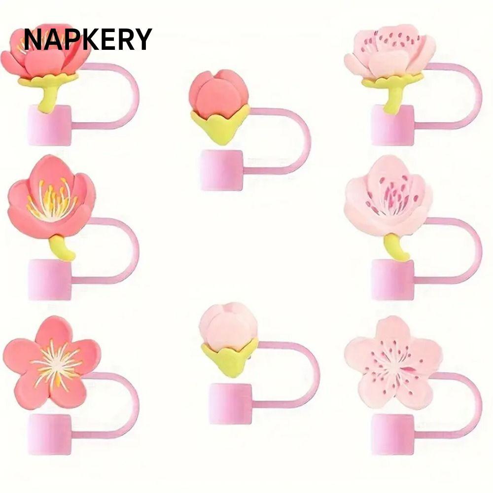 NAPKERY Topper, Hoa Dự Tiệc Cung Cấp Ống Hút Bao Da, Di Động Tốt Niêm Phong Ống Hút Chống Bụi Đầu Nắ