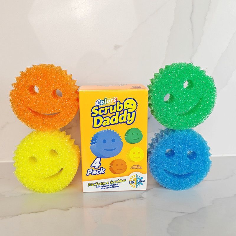 Scrubdaddy Smiley Classic Magic Sponge Lau Đa Năng Nhà Bếp Lau Lau Lau Rửa Chén Lau Phong Cách Mới