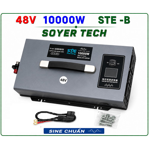 BỘ CHUYỂN ĐỔI NGUỒN SÓNG SINE CHUẨN STE-B 48V LÊN 220V 10000W - SOYER TECH -MẪU MỚI STE-B 48V 10000W