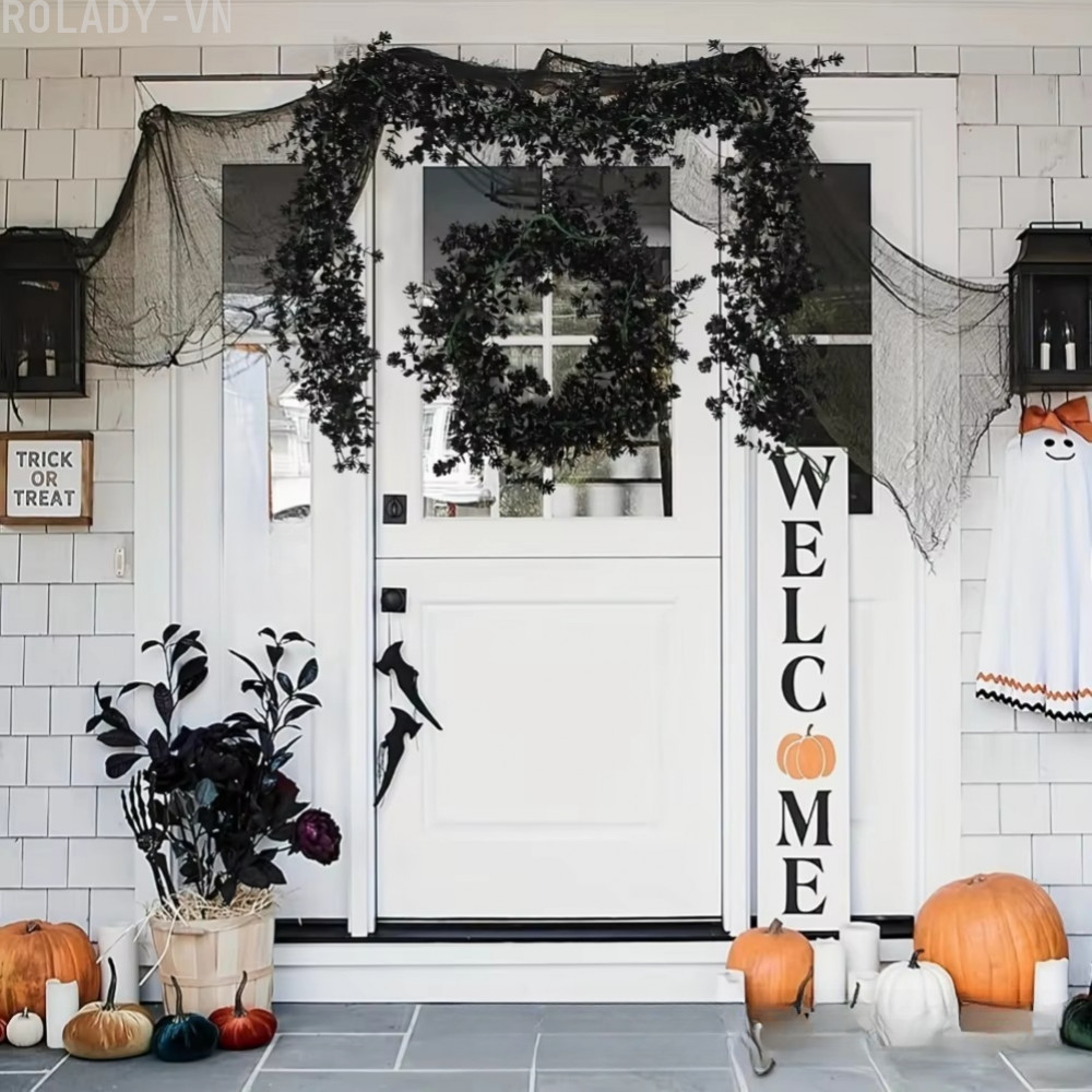 #ROYALLADY#Black Artificial Eucalyptus Vine 178cm for Halloween Gothic Bar or Counter Decor