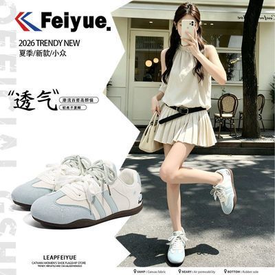 Giày German Trainer Nữ Đế Bệt Thêu Nơ Mũi Tròn Thời Trang Đi Học Đi Làm