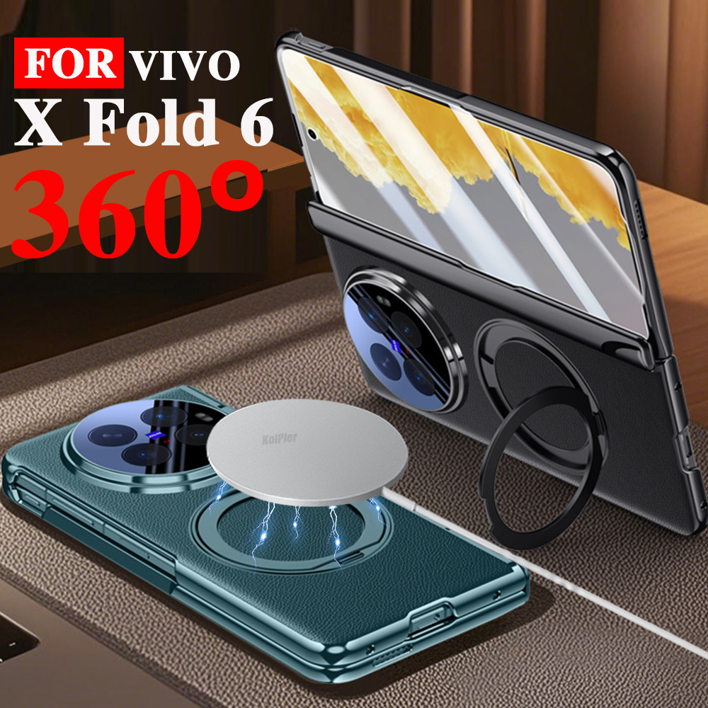 Da Cảm Giác Đứng Trường Hợp Cho Vivo X Fold 6 Fold6 2026 Từ Tính Lật Bảo Vệ Kính Srceen Bảo Vệ Vòng 
