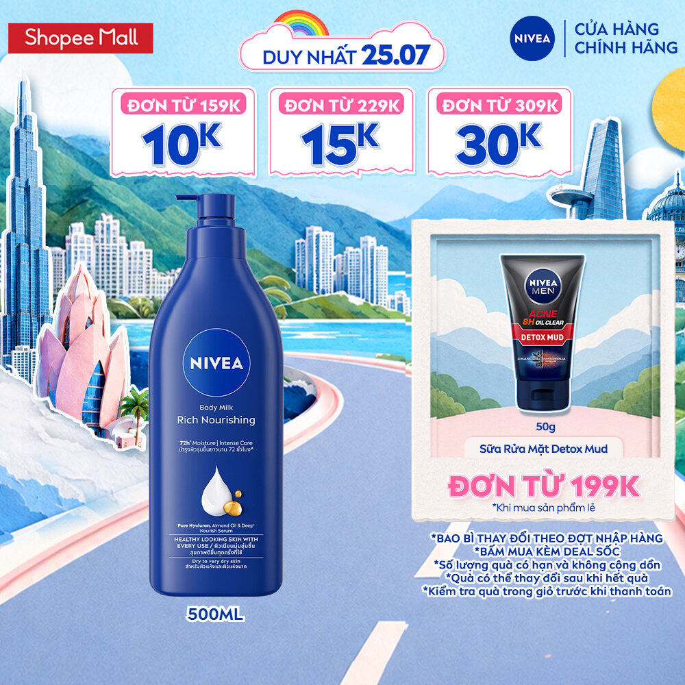 Sữa Dưỡng Thể NIVEA Dưỡng Ẩm Chuyên Sâu 72H  | Thấm Nhanh (500 ml) - 80212