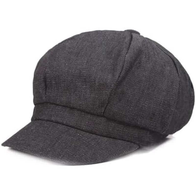 Newsboy Flat Cap Xuân Hè Newsboy Cap Nữ Xanh Denim Hình Bát Giác Baker Boy Hat Beret Nữ Cotton Co Gi