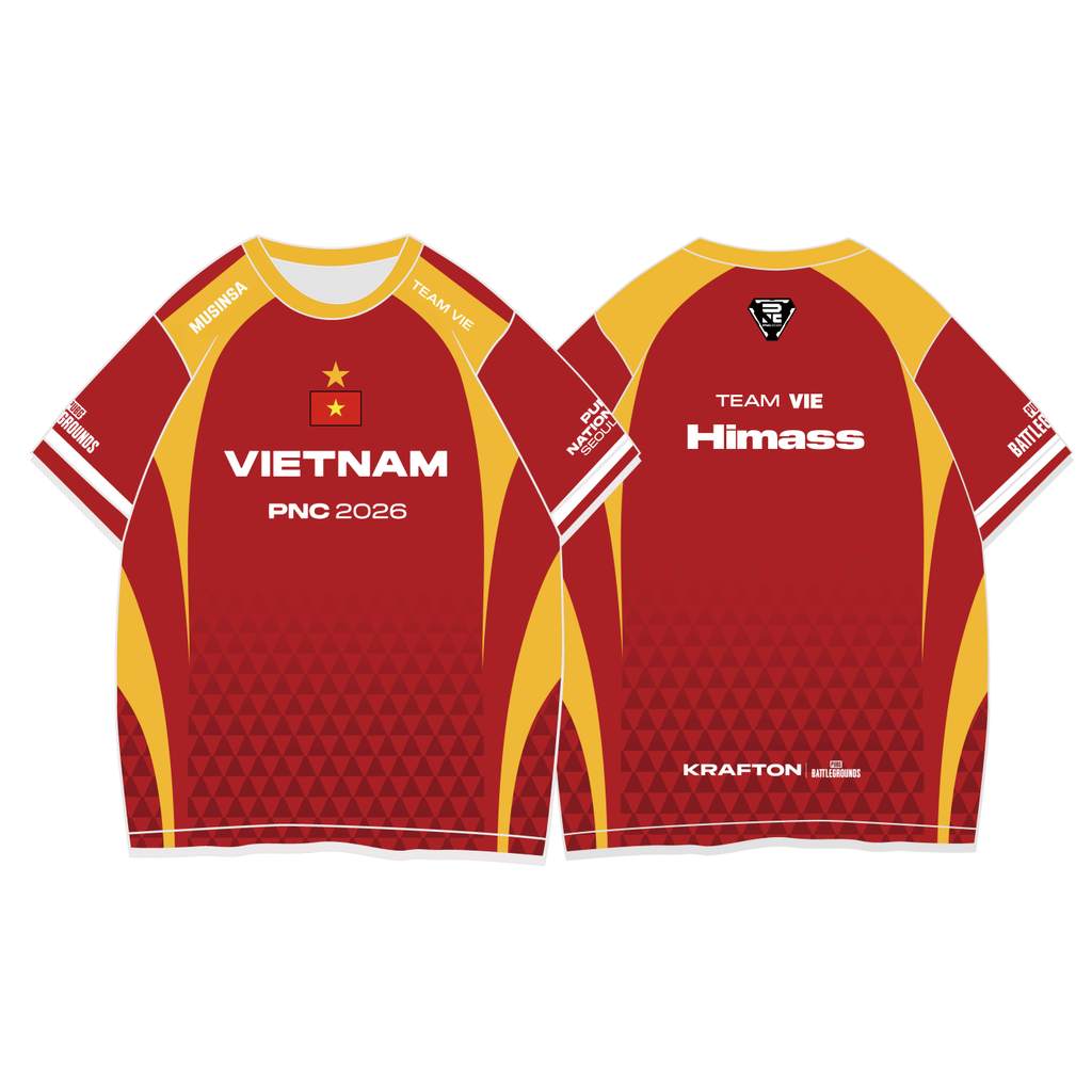 PUBG 2026 Đồng phục đội tuyển quốc gia Việt Nam Người hâm mộ Áo tập luyện Himass Tùy chỉnh ID Nam Áo