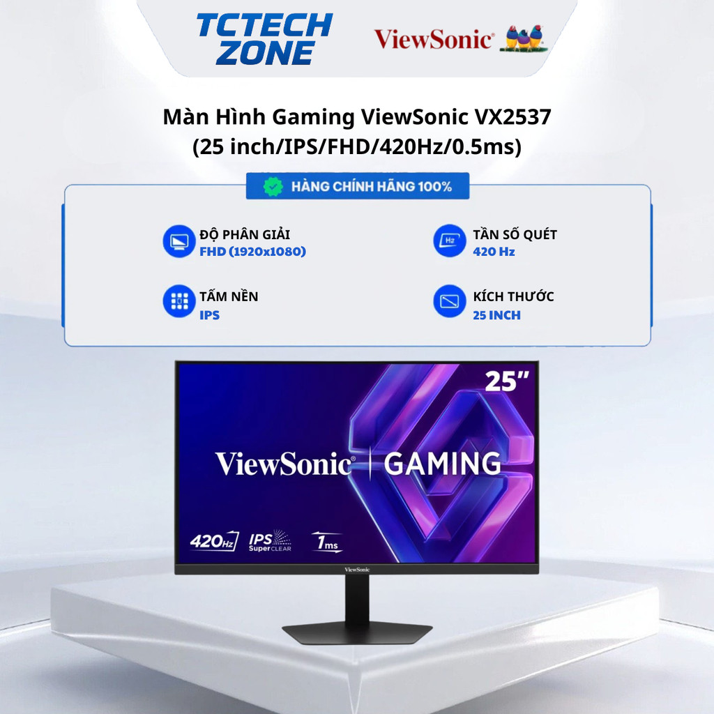 Màn hình chơi game ViewSonic VX2537 25 inch, SuperClear IPS, 420Hz Chính Hãng 100%