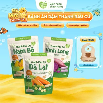 Bánh ăn dặm cho bé Thanh Rau Củ Mămmy từ nông sản việt 6 vị đa dạng cho bé từ 6 tháng tuổi, gói 30gr
