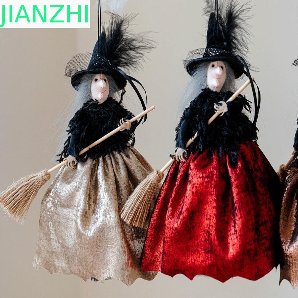 JIANZPH Mặt dây chuyền phù thủy Halloween, Thiết kế lông vũ Mặt dây chuyền trang trí phù thủy nhung 