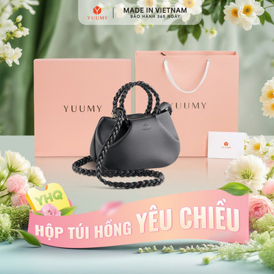 Bộ hộp quà YUUMY (Túi đeo chéo nữ YUUMY YN257 + Hộp quà YHQ2 + Túi giấy YTG2 + Túi rút BVR3838 + Thiệp cảm ơn YBT1)
