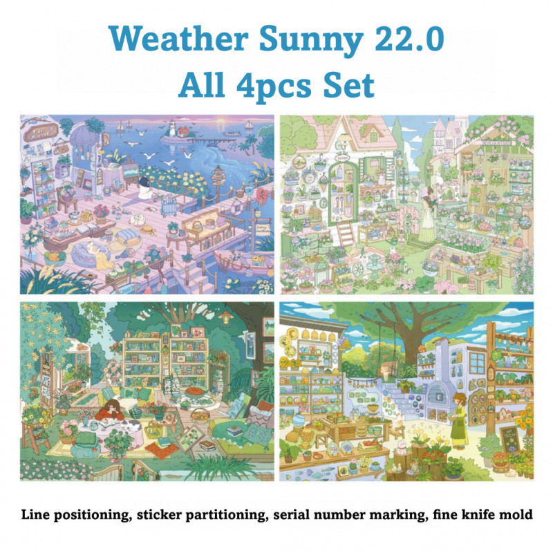Weather @ Family 22.0 Shelter the Fleeting Life Nhãn dán cảnh thu nhỏ 3D – 2 tờ PET + 1 thẻ cảnh, Ho
