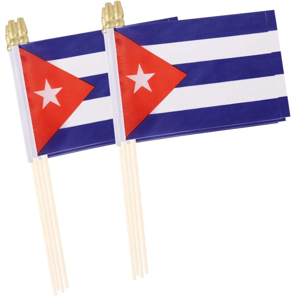 Cờ Cuba Mini Cờ Cầm Tay Cuba Nhỏ Cờ 4x6 Inch 12 Gói