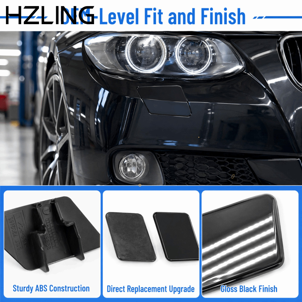 HZLING 2 Vỏ Xịt Cản, Nắp Máy Giặt Đèn Pha ABS, Cho E90 E91 / 323i 2006-2009 / 328i 2007-2008 / 328xi