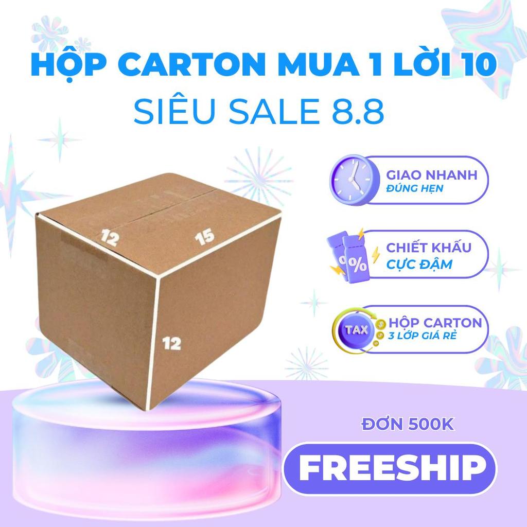 hộp carton 15x12x12 bộ 200 trơn cứng cáp