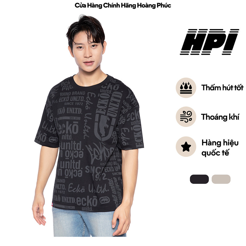 Áo Thun Tay Ngắn Nam ECKO UNLTD. Dáng Rộng Cotton In Nước Mềm Mại Thoáng Khí Nhiều Màu IS24-99487