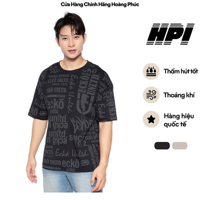 Áo Thun Tay Ngắn Nam ECKO UNLTD. Dáng Rộng Cotton In Nước Mềm Mại Thoáng Khí Nhiều Màu IS24-99487