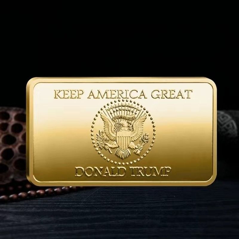 2021-2025 Trump Square Nugget Kỷ Niệm Đồng Xu Vàng Nugget Bộ Sưu Tập Kỷ Niệm Kim Loại Thủ Công Đồ Tr