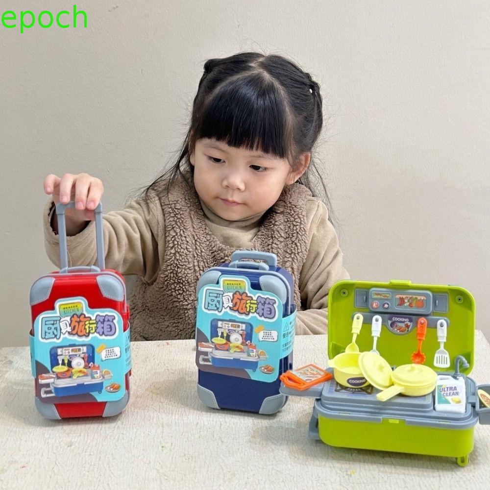 EPOCH Vali Đồ Chơi Nhà Bếp, Bộ Dụng Cụ Nấu Ăn Mô Phỏng Nhà Chơi Trẻ Em, Hộp Mini Kawaii Di Động Xe Đ