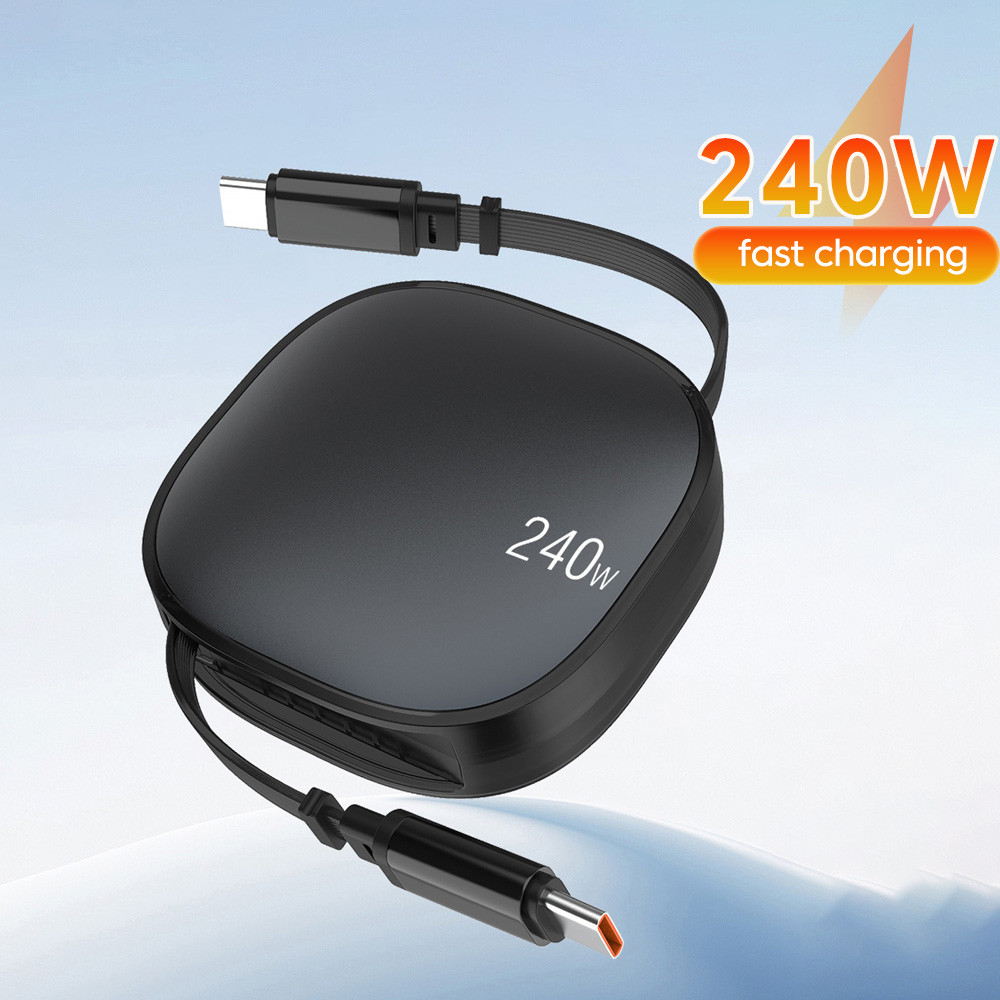 Cáp có thể thu vào Elough 240W USB C cho Samsung Huawei Siêu nhanh Chaerging Type-C sang Type C Dây 