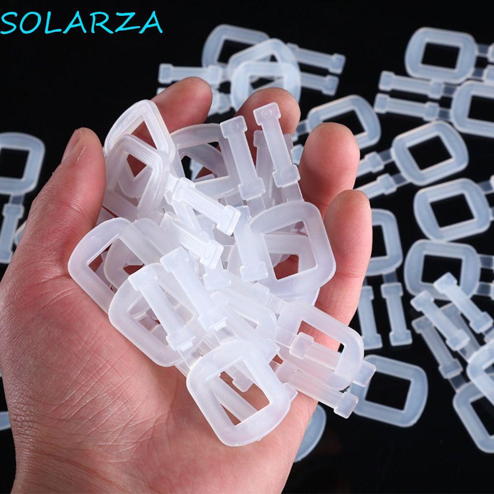 Khóa đóng gói bằng nhựa SOLARZA, Khóa dây đeo đóng gói chất liệu PP màu trắng, Khóa dây đai Polyeste