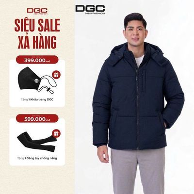 Áo Khoác Phao Nam DGC Có Mũ Chần Bông Dày Dặn Giữ Nhiệt Chống Gió WAJKBE139M-S