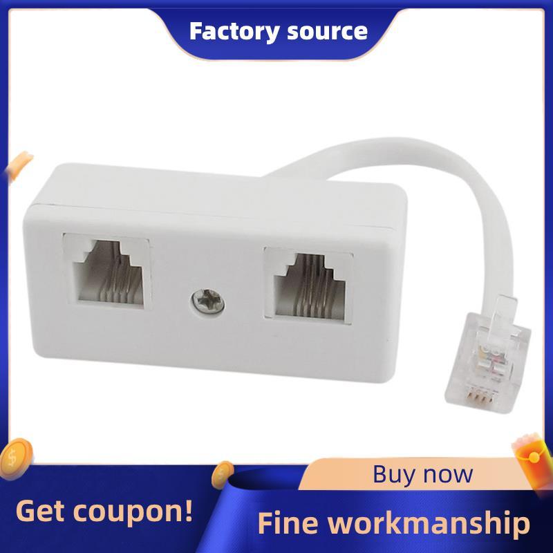 6P4C RJ11 Male to Dual Female Telephone Line Splitter Connector Adapter Reliable