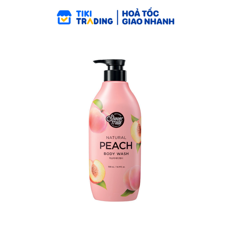 Sữa tắm cao cấp Hàn Quốc Aekyung Showermate Natural Peach (Hương Đào tươi mát) 500ml
