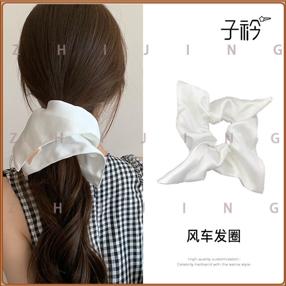 Dây Buộc Tóc Ruột Lớn Chấm Bi Cùng Phong Cách Satin Vuông Khăn Buộc Tóc Chống Trơn Nhộn Độ Đàn Hồi C