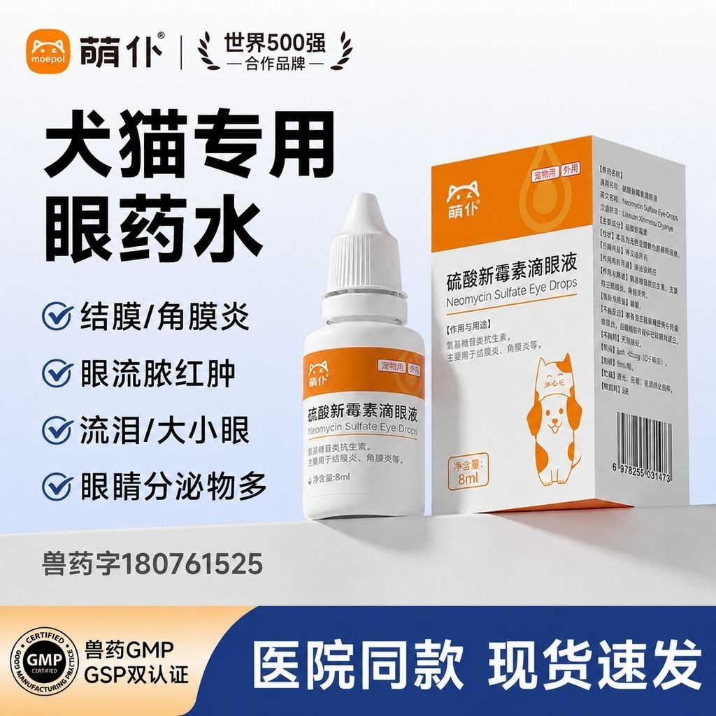 Mengpu Pet Neomycin Sulfate Giọt dành cho mèo và chó Mắt Kiến