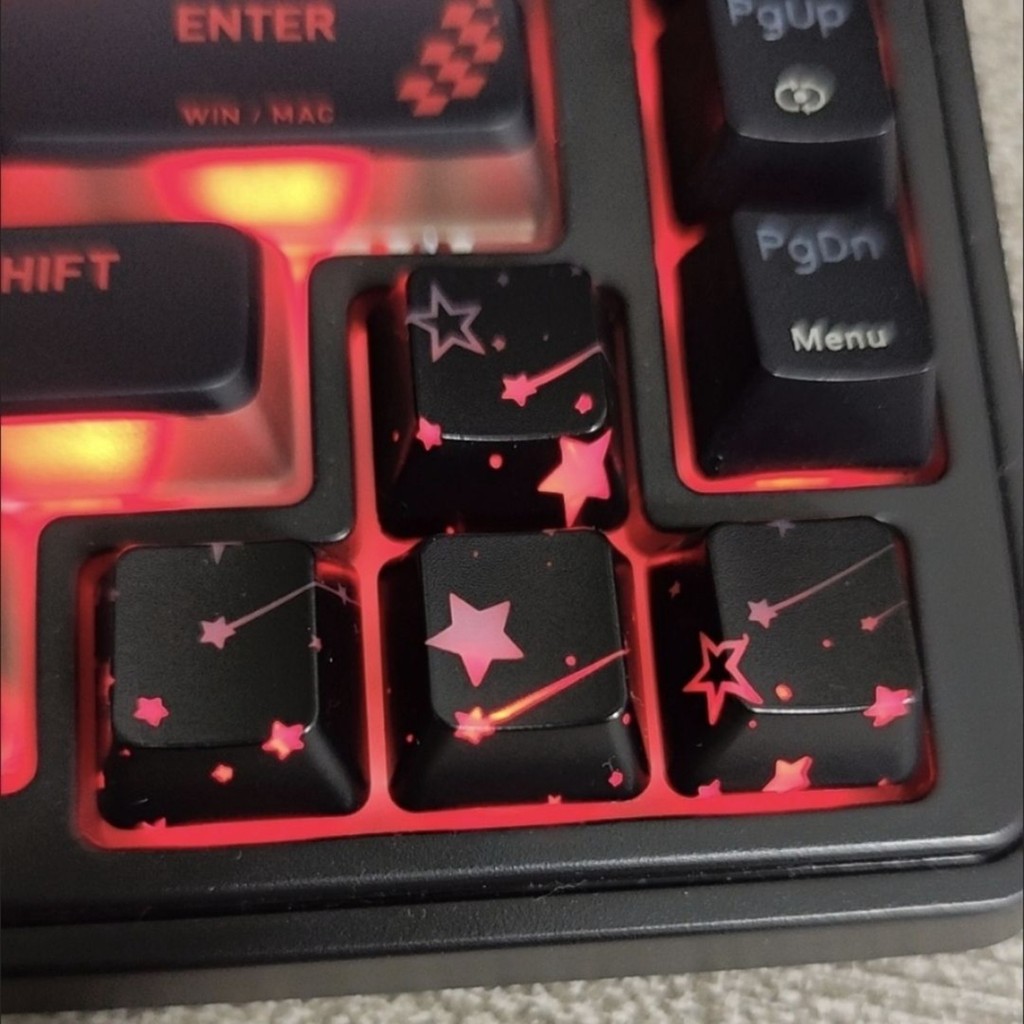Meteor Tắm Ánh Sáng Truyền Keycap OEM Profile ABS R1 1U 4 Chiếc Phím Mũi Tên Bổ Sung Keycaps Đen Shi